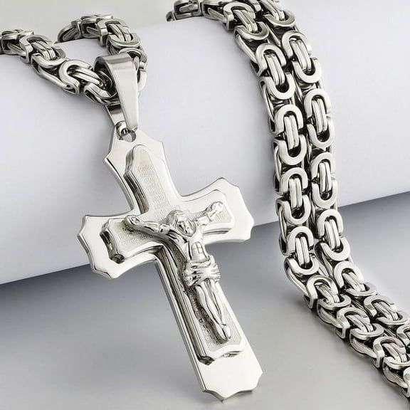 Lordluxury Featured Fashion Christmas Ornaments 14K White Gold Necklace Amulet Pendant Charm Nacklace Men Punk Hip Hop Trend Mix and Match