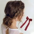 thumbnail image 2 of Unique Bargains 1 Pc Fashion Bow Ribbon French Barrette Hair Clips Hairdo Clip Wine Red, 2 of 5