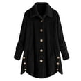 thumbnail image 2 of Hrsba Womens Sweatshirts Coat Long Sleeved Solid Color Lapel Buttoned Warm Fleece Jacket With Pockets, 2 of 4