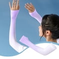 thumbnail image 1 of Mangas de brazo de seda Gradient Ice para protección solar - Fundas UV para refrescar la pantalla solar para mujeres y hombres, para conducción al aire libre y viajes, poliéster transpirable, 2 pares, 1 of 7