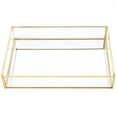 thumbnail image 1 of Caja de Almacenamiento de Maquillaje Ticfox Organizador de Vidrio de Metal Vintage Dorado Grande, 1 of 10