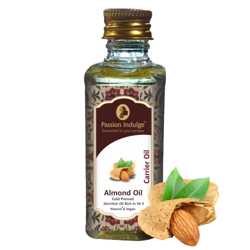 Passion Indulge Pure Almond Oil - Natural Cold Pressed Carrier Oil for Skin & Hair | Ayurvedic Vegan Formula for Massage & Deep Nourishment | 50ml