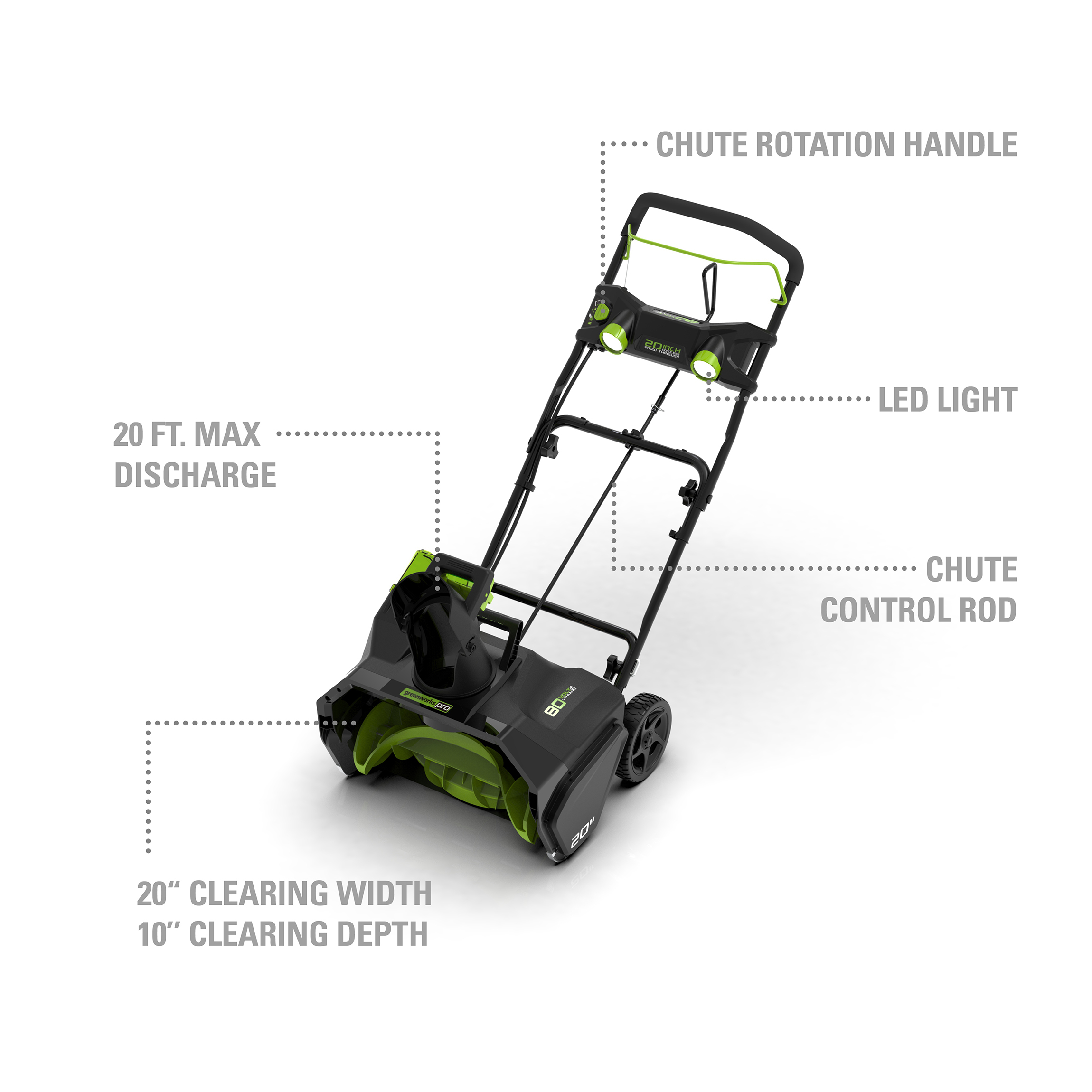 Greenworks PRO 80V 20-inch Cordless Brushless Snow Blower, Battery Not  Included, 2601302