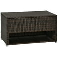 thumbnail image 2 of Outsunny Outdoor Deck Box & Shoe Storage, PE Rattan Wicker Towel Rack with Liner for Indoor, Outdoor, Pool, Toys, Garden Tools, Brown, 2 of 9