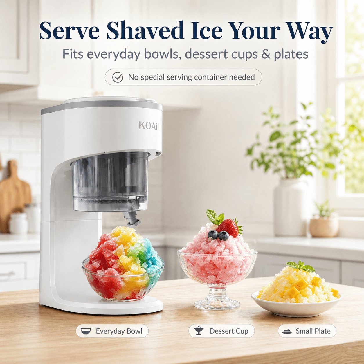 Snow Cone Machine - Electric Shaved Ice Maker for Home, Parties & Kids - Makes Slushie Ice Treats
