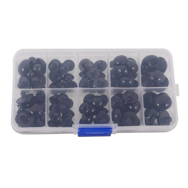 100 piezas de plástico negro media bola botones de vástago de champiñones botones de coser bricolaje