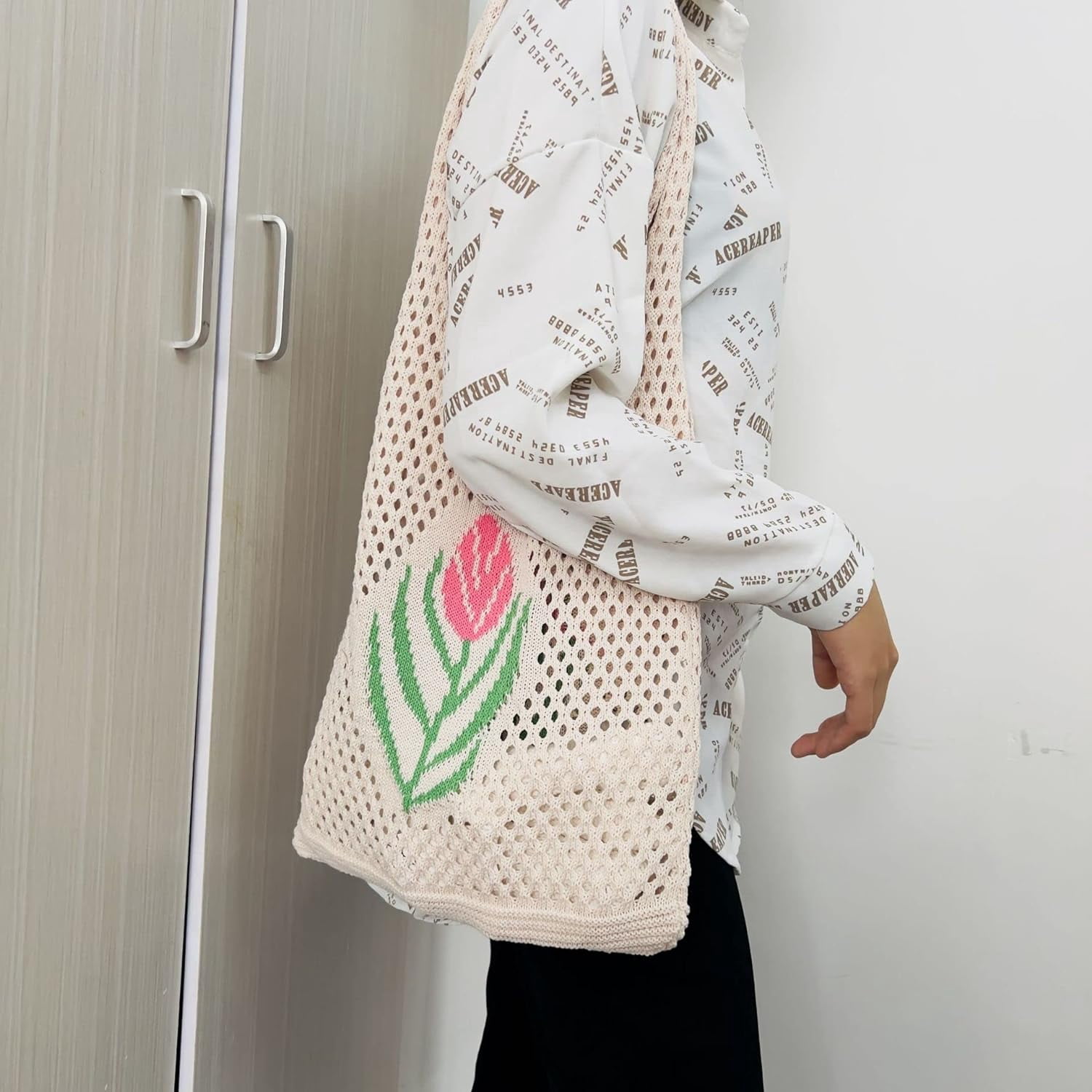 Kukuzhu Fairy Tote Bag Aesthetic Tote Bag Y2k Bag Tote Bag Aesthetic Y2k Crochet Tote Bag Aesthetic