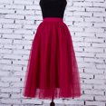 thumbnail image 5 of Kcocoo Women Plus Size Mesh Tulle Skirt Pleated Princess Skirt Mesh Bubble Skirt Polyester Red, 5 of 8
