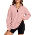 thumbnail image 5 of Rciityk Women's Fleece Quarter Zip Stand Collar Long Sleeve Sweatshirt with Pockets, Soft Midweight, Plus Size, 5 of 9