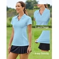 thumbnail image 3 of Pinspark Women Golf Shirts Short Sleeve Polo Lightweight Athletic Tops Tennis Shirts Activewear Shirt, 3 of 5