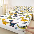 thumbnail image 3 of Manfei Kids Children Cartoon Dinosaur 4pcs Bed Sheets,Kawaii Animal Dino King Sheets,Cute Jungle Wildlife Super Cozy Sheet Set,Breathable Home Decor, 3 of 7
