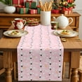 thumbnail image 4 of Table Runner 90 Inch Long - Abstract Christmas SnowmanDecorative Table Scarf,Snowflake on PinkDining Table Runners for Wedding Party Kitchen Dining Tables, 4 of 9