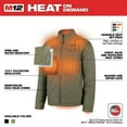 thumbnail image 4 of Milwaukee M12 AXIS S Long Sleeve Unisex Full-Zip Heated Quilted Jacket Kit Olive, 4 of 13