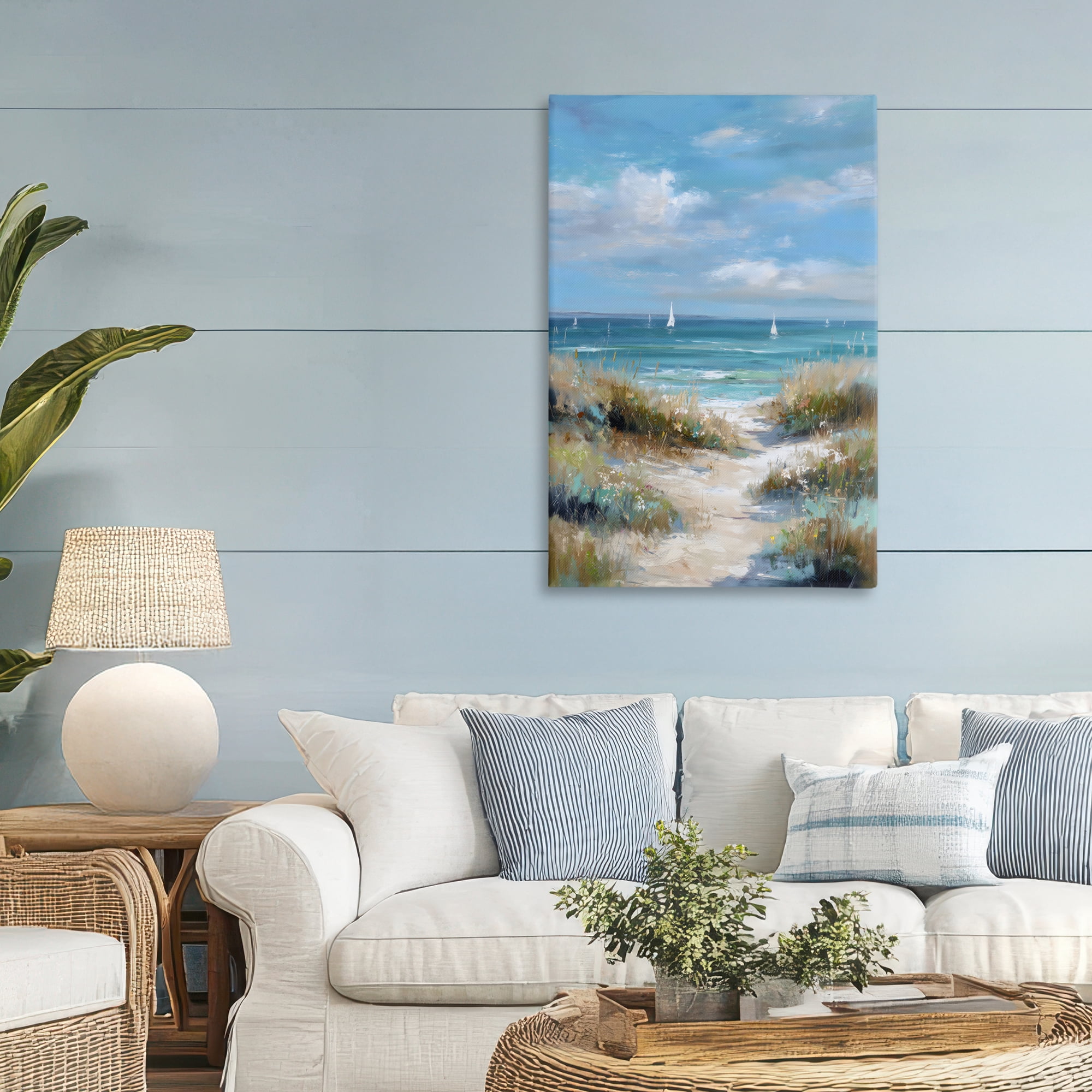 Stupell Industries Sailboat Path Impression Canvas Wall Art, design by Petal Prints Design