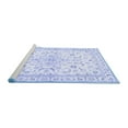 thumbnail image 2 of Ahgly Company Machine Washable Indoor Round Medallion Blue Traditional Area Rugs, 7' Round, 2 of 4