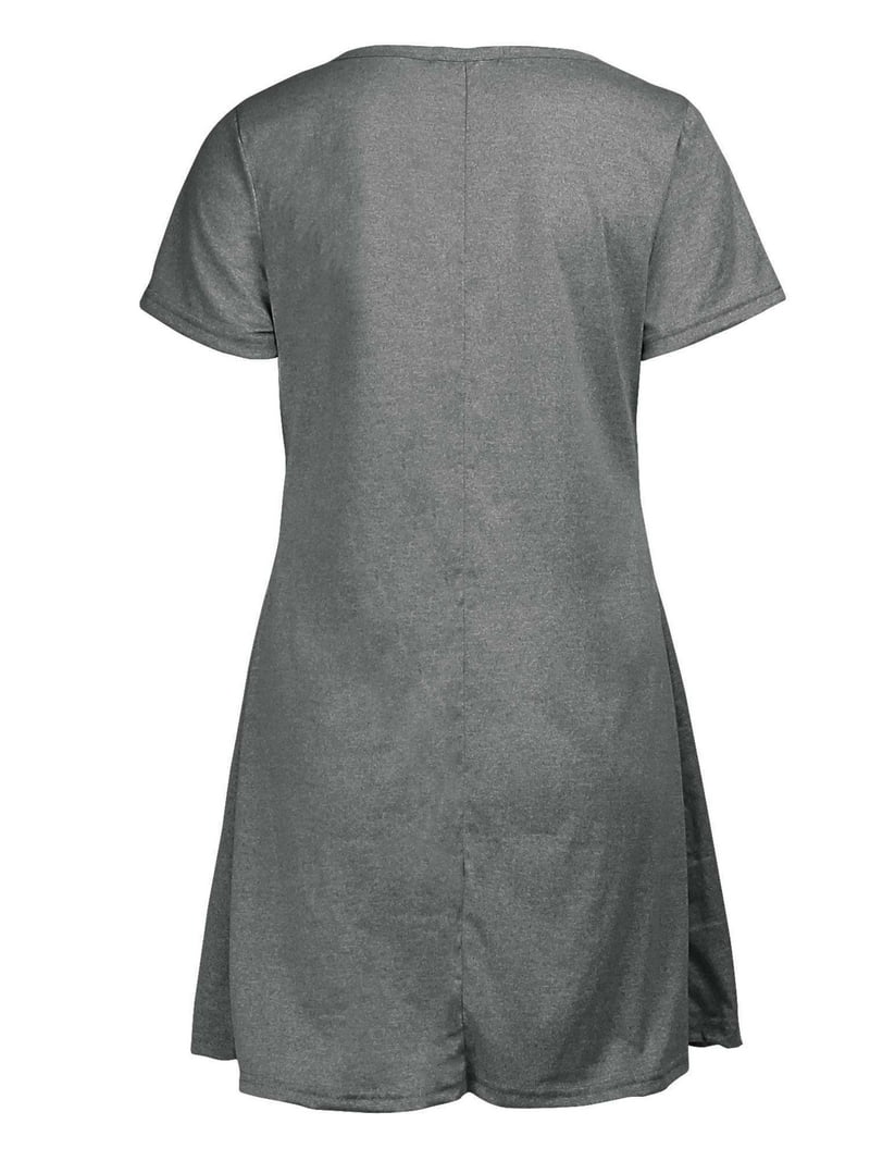 ワンピース Hashtag DDD Casual Cotton Gray Short Sleeve T-Shirt Dress Deago Women's Sundress Short Sleeve Casual T-shirt Dress