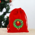 thumbnail image 3 of Christmas Gift Bag, Drawstring Flannel Bag, Red Christmas Candy Packaging Bag with Snowman Pattern, 7.87x5.91 Inch Small Christmas Gift Bag, Soft Durable Cloth Material, 3 of 7