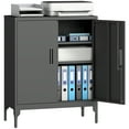 thumbnail image 1 of HOMCOM Armoire de Rangement en Métal avec Serrure, Armoire de Garage en Acier, Noir, 1 of 10