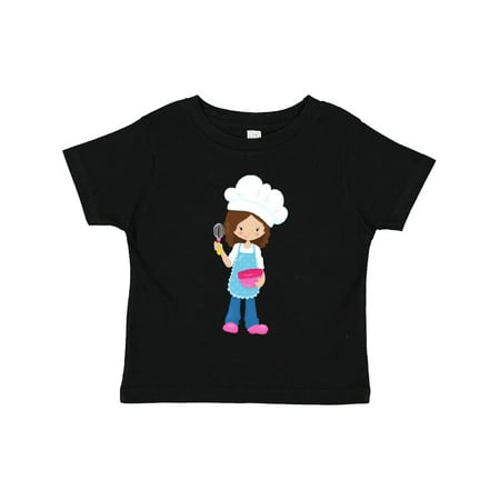 

Inktastic Baking Baker Pastry Chef Cute Girl Brown Hair Gift Toddler Toddler Girl T-Shirt
