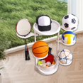 thumbnail image 1 of Estante de almacenamiento de pelotas de baloncesto de 5 niveles, PP, para interiores, independiente, para garaje, soporte para balones de fútbol,, 1 of 8