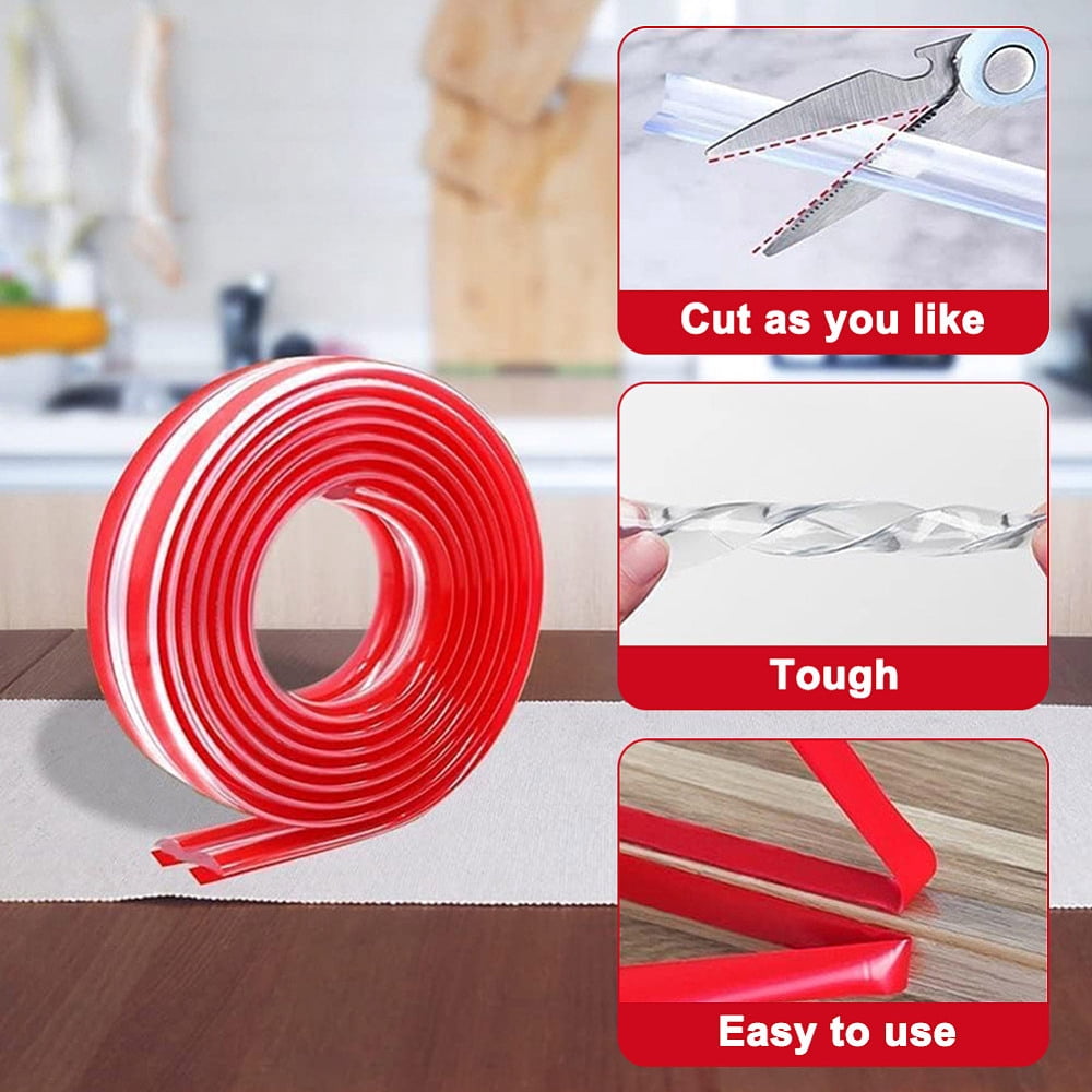 PVC Corner Protector Cnticollision Baby Table Corner Guards for Furniture Against Corners Red 40mm about 5m/roll