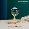 thumbnail image 5 of Bola de cristal con soporte de rosa dorado, adornos de bolas de cristal para el hogar Fengshui, decoración de mesa de boda, pisapapeles con caja de regalo para el día de la mujer, 5 of 5