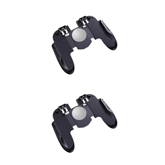 Sidaley Ventilador de refrigeración H9, controlador de juego, gatillo de seis dedos, Gamepad PUBG, Joystick para teléfono móvil con disparo de fuego Negro Versión ordinaria 2piezas