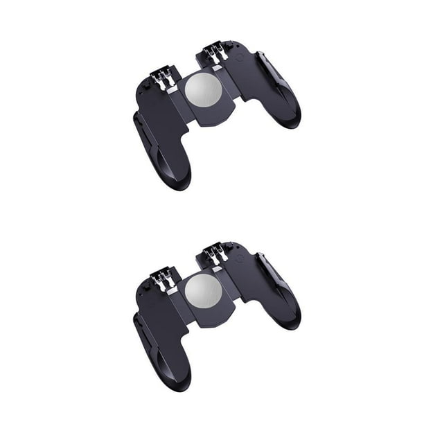 Sidaley Ventilador de refrigeración H9, controlador de juego, gatillo de seis dedos, Gamepad PUBG, Joystick para teléfono móvil con disparo de fuego Negro Versión ordinaria 2piezas