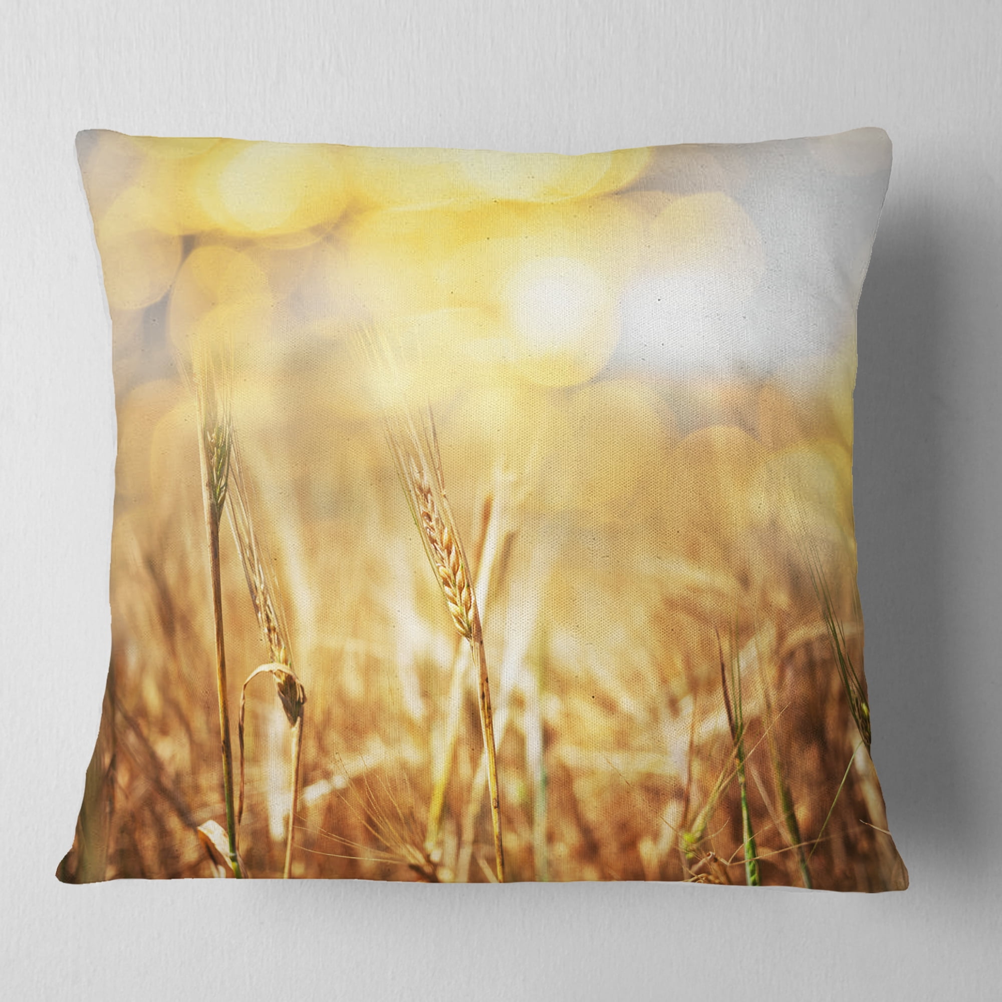 Designart 16" x 16" Brown Polyester Throw Pillow
