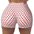 thumbnail image 2 of Fotbe Red Cross Shorts Sin Costuras – Shorts Deportivos de Cintura Alta para Mujer, Elásticos para Gimnasio, Yoga, Running o Ciclismo-Large, 2 of 8