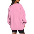 thumbnail image 3 of ORUYROP Chandails en Molleton Surdimensionnés pour Femmes Manches Longues Col Rond Chandail Décontracté Ample Couleur Unie Polaire Tops Pulls, 3 of 6