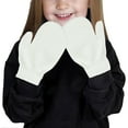 thumbnail image 2 of NAISIBABY Boys Girls Winter Gloves, Solid Color Mittens Knitting Cotton Kids Soft Stretchy Gloves White Free Size, 2 of 7