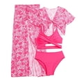 thumbnail image 1 of Sunnyoo Big Girls 4Pcs Swimsuit Bikini Sets with Cover Up Bathing Suit, Sizes 7-12, 1 of 5