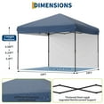 thumbnail image 6 of 10x10 Pop Up Canopy Tent Outdoor Canopy with Removable Sidewalls Heavy Duty Commercial Instant Tent Shelter (Blue, 1-Sidewall), 6 of 7