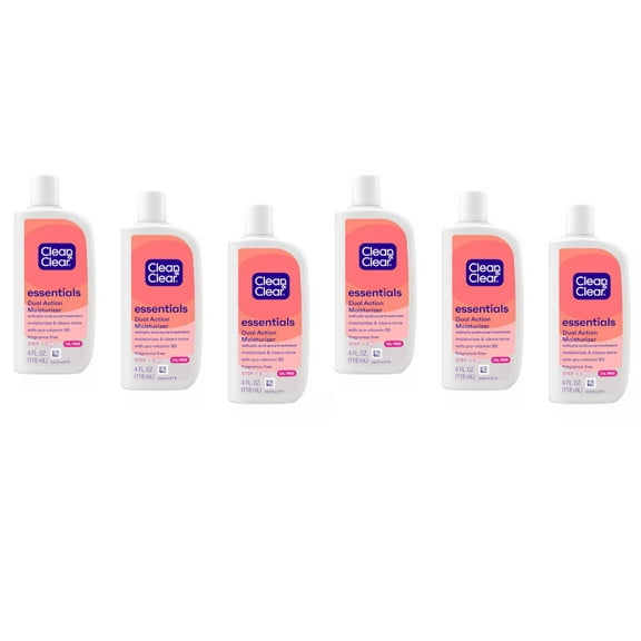Clean And Clear Oil-Free Dual Action Moisturizer - 4 Oz, 6 Pack