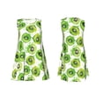thumbnail image 7 of Wukai Green Kiwi Print Women's Sleeveless Dress, Loose Fit Casual Dress for Women, Comfortable Sleeveless Summer Dress, 7 of 7