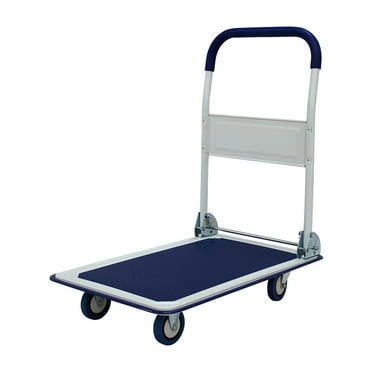 330 lb. Capacity 4-Wheel Standard Duty Steel Platform Truck in Blue