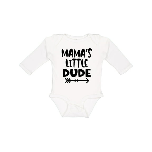 Inktastic Mama's Little Dude with Arrow Boys Long Sleeve Baby Bodysuit