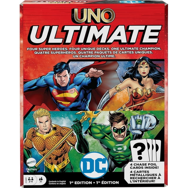 Juego de cartas Mattel Games UNO Ultimate DC para niños y adultos