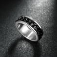 thumbnail image 5 of EOEMY Stainless Steel Band Wedding Ring Black Men'S Unisex Chain B423-10, 5 of 7