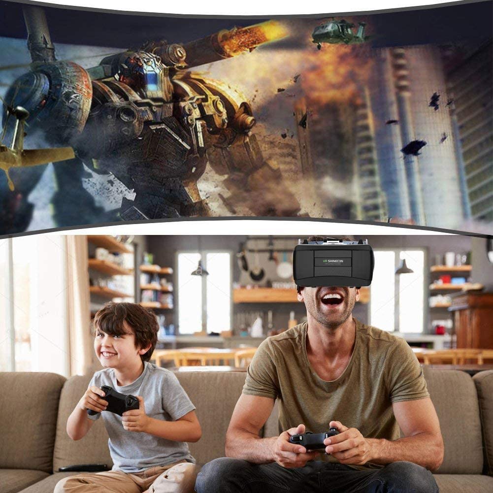 2023 VR Headset Compatible with iOS/Android 3D Virtual Reality Glasses with remote Controller Headphones Adjustable 3d Glasses