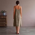 thumbnail image 5 of Laqbezok Women's Cotton Linen Camisole Dress, Casual Sleeveless Scoop Neck Midi Gown, Loose Solid Color Flowy Sun Dress for Summer Vacation, 5 of 5