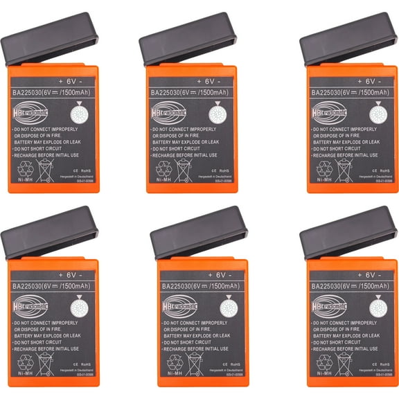 6 Pcs 1500mAh BA225030 6V Ni-Mh Battery for HBC Pump Truck Remote Control Battery