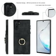 thumbnail image 4 of Feishell Fit for Samsung Galaxy Note 10 Case with 360° Rotatable Ring Holder,Shockproof Drop Resistant Premium Plain PU Leather Soft TPU Card Slots Kickstand Back Protective Phone Case,Black, 4 of 8