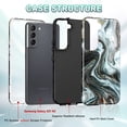 thumbnail image 2 of CASEFIV for Galaxy S21 Case,Fashion Marble Pattern 3 in 1 Heavy Duty Shockproof Full Body Rugged Protective Covers for Samsung Galaxy S21 5G 6.2 inch,Golden Sands/Black, 2 of 8