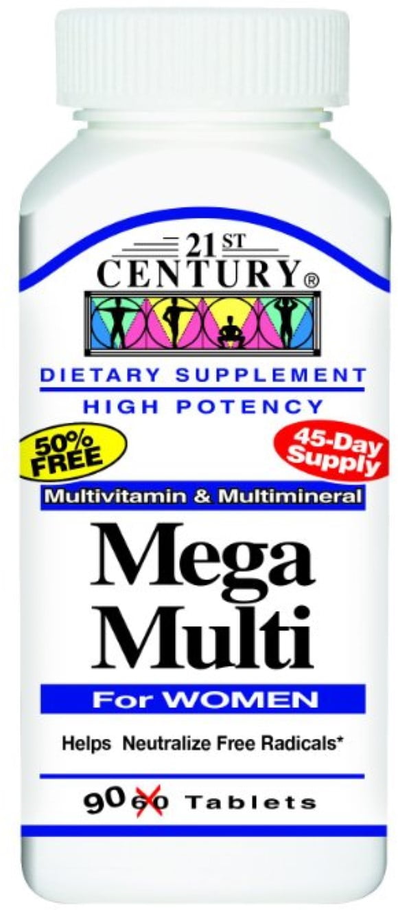 21st Century Mega Multi for Women Tablets 90 Each - (Pack of 4 ...