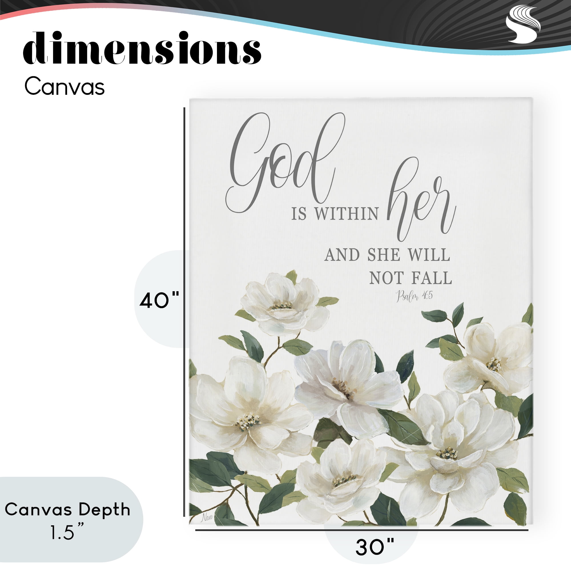 Stupell Industries God Is Within Her Canvas Wall Art, design by Nan