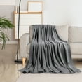 PiccoCasa Bamboo Fiber Blanket Cooling Breathable Bed Blanket Dark Gray