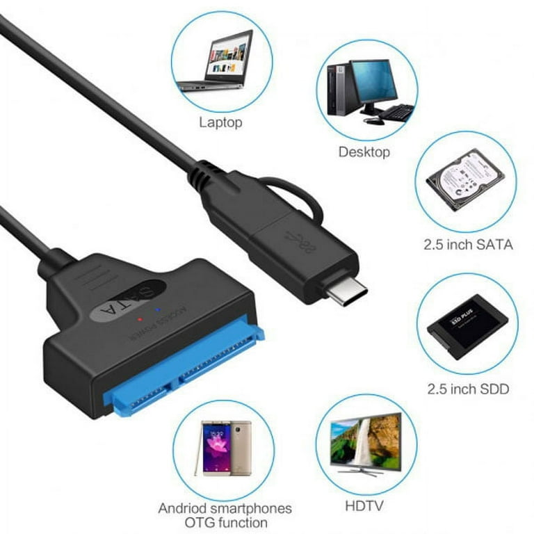 CY Type C USB Male to SATA 22 Pin Hard disk driver SSD