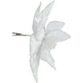 thumbnail image 3 of Northlight Glittered Poinsettia Christmas Floral Pick Clip-On Ornament - 10" - Snow White, 3 of 6